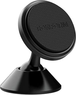 Rokform - Adjustable Magnetic Car Mount, 360 Degree Swivel with 3M VHB Tape, Cell Phone Holder, Aluminum Dashboard Phone Mount Stand for Truck Car & Van (Black)