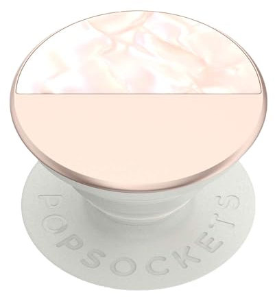 PopSockets PopGrip - Support et Grip pour Smartphone et Tablette avec un Top Interchangeable - Glam Inlay Acetate Aquamarine Rose Gold