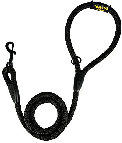 Correa clásica de Cuerda para Perros, 120 cm. Negro.