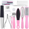 Kit Pedicura Profesional, Hippodance Herramientas de Cuidado de Pies,Lima Pies De Piel Dura y los callos (17pcs)