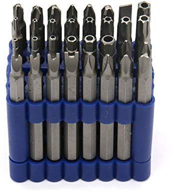 Tragbarer Mehrzweck-Schraubendreher 32 In1 Schraubendreher Bit-Satz 1/4 Zoll Sechskantschaft 75mm Lange Tamper Proof CRV Sicherheit Bits Torx Hex mit Loch Spanner Bit Set