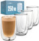 Cosumy 4 Bicchieri a Doppia Parete da 250ml per Cappuccino - Mantengono la Temperatura - Proteggono le Mani - Con Confezione Regalo