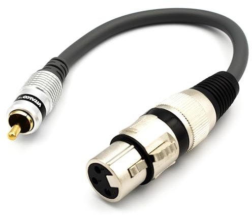 VITALCO Adattatore da XLR femmina a RCA, microfono a 3 poli su cavo audio RCA