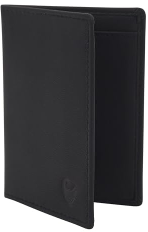 GERMANUS Etui für Fahrzeugschein und Kreditkarten Geldbörse in Leder, schwarz