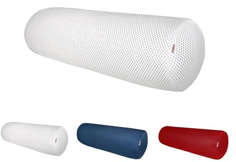 beties Rhythm XL Rollenbezug ca. 25x70 cm Nackenrollenbezug Beinkissen-Hülle modern dreidimensional 550 g/m² Raumausstatter Qualität in Elektro-weiß