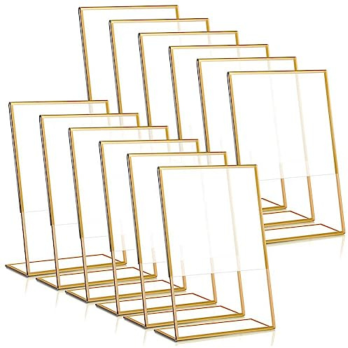 Miiauflskld 12 pezzi cornice acrilico segno titolare matrimonio tavolo numero titolare 4 x 6 pollici verticale