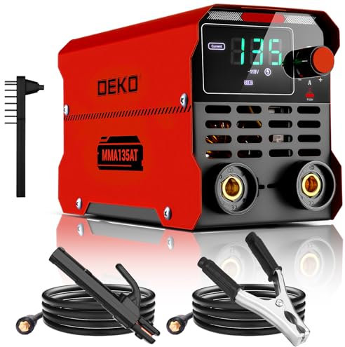 Mini Soldador Inverter Stick/TIG: Kit de Soldadora ARC Portátil DEKO de 135Amp a 220V MMA, con Pantalla LCD Digital IGBT, Inicio Rápido, Fuerza de Arco, Anti-Anteado