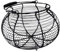 Sharplace Cesta de Alambre para Huevos, Cesta para Recoger Huevos, Redonda, Rústica, Contenedor Decorativo para Granja, Soporte para Huevos, Frutas, Aperitivos, Negro, Individual