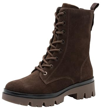 Tamaris Comfort Stivaletti da donna con lacci con cerniera senza fodera, Marrone (Mocca Suede), 38 EU