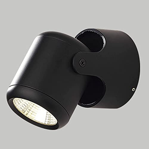 Foco LED de Montaje en Pared, 9 W, Cabezal único, para Cocina, con Cabezal Ajustable a 270°, Ideal para murales, dormitorios y pasillos (Negro, luz Neutra A)