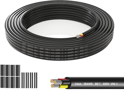 SCHDRA UL2464 18AWG 3x0,82mm² Niederspannungskabel, 8m