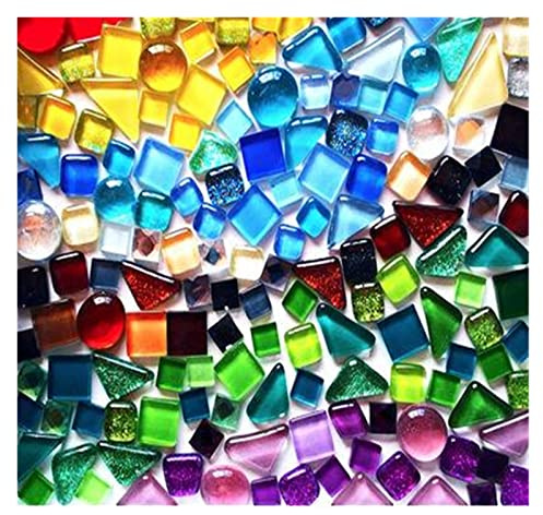 KFGISD, 250g/förpackning Kristallglasmosaikplattor Oregelbunden Form Gör-det-själv Hobbyer for Barn Glitter Glänsande Blandad Mosaiksten Handgjorda Konstmaterial,Mosaikplattor(A)