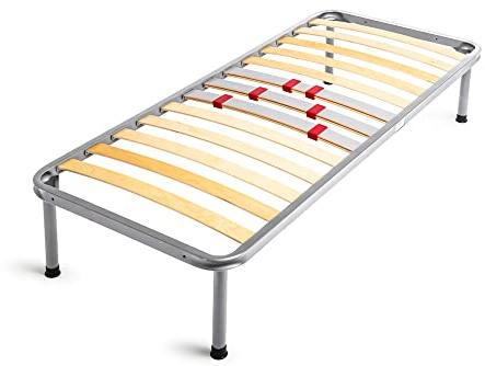 venixsoft Rete Letto ROBUSTA doghe in faggio e Telaio in Ferro-regolatori di rigidità con Doppie doghe centrali - 80x190