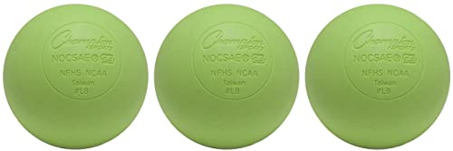 Champion Sports Official Size Rubber Lacrosse Ball, Green (3-Pack)