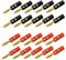 ARLI 20x Bananenstecker 4 mm vergoldet 10x Rot + 10x Schwarz Lautsprecherstecker Boxenkabel Lautsprecher Boxen Stecker Bananen Banana Kabel Audio schraubbar bis 4mm