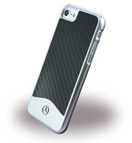 Mercedes MEHCP7CACBK Carbon Fiber Plus Gebürstetes Aluminium Hart Schutzhülle für Apple iPhone 7 schwarz