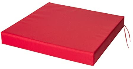 SOFTILLO Waterproof Chair Cushion With Ties Seat Pads Cushion Pad Indoors Outdoors Water Resistant Material Kitchen Dining Living Room Patio Garden Office Coffee Shop Foam Red