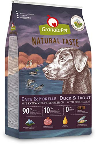 GranataPet Natural Taste Anatra & Trota cibo secco per cani senza cereali e senza zuccheri additivi, 12 kg