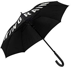 FISURA - Großer Regenschirm. Jugendschirm. Automatischer Regenschirm mit Knopf. Stabiler bedruckter Regenschirm. 106 cm Durchmesser. (F*cking rain, schwarz)