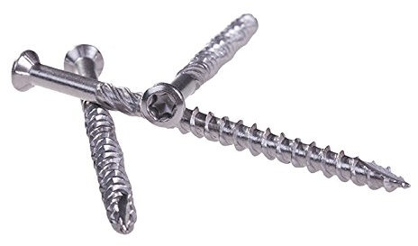 My Plast Viti per terrazze – Viti in acciaio inox C1 per la costruzione di terrazze, viti in legno con punta tagliata, 5 x 40 mm, 200 pezzi