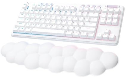 Logitech G715 kabellose Tastatur mit LIGHTSYNC-RGB-Beleuchtung, LIGHTSPEED, Taktile Switches (GX Brown) und Handballenauflage, PC/Mac - Weiß