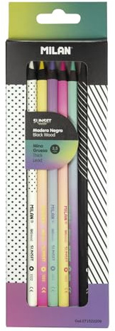 MILAN Caja 6 lápices de colores mina gruesa Sunset