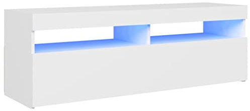 vidaXL Mobile Porta TV con Luci LED Bianco 120x35x40 cm