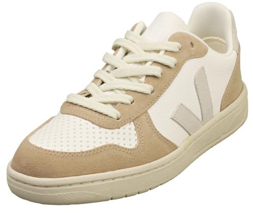 VEJA Damen V-10 Sneaker, Extra Weiß/Natur/Sahara, Größe 38, Extra Weiß/Natur/Sahara, 35.5 EU