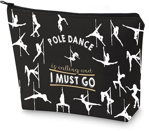 WZMPA Pole Dancer Makeup Bag Pole Dancing Gifts Pole Dance Is Calling And I Must Go Zipper Pouch Cosmetic Bag Pole Dance Merchandise, Pole Dance i Must Go, Fit