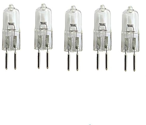 JZLBBC 5 Piezas G6.35 Bombillas Halógenas 50W 24V 20W Regulable Blanco Cálido Gy6.35 Bombilla Halógena Para Lámpara De Aromaterapia Lámpara De Cristal Proyector Bombilla De 2 Pines,150W
