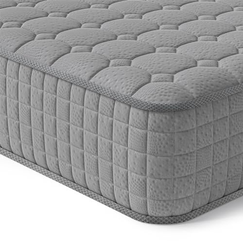 Vesgantti Hybridmatratze 120x200, H3 7-Zonen Druckentlastung Orthopädische Matratze, Taschenfederkernmatratze Oeko-TEX Zertifiziert, atmungsaktiv (24 cm Tight Top, grau)‌