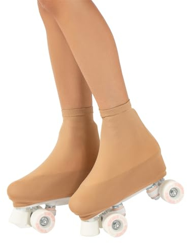 CALZITALY 1 ou 3 Paires Couvre Patins Femme, Protections pour Patinage à Glace et Roller pour Enfant et Adultes, Made in Italy (1 Paire Naturel, EU 28-32 (180-205 mm))