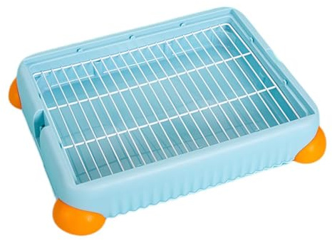 Ronyme Toilettes pour Lapins, Bac d'angle pour Rongeurs, Solution de Propreté, S, Bleu