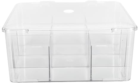 Caja de Almacenamiento con Rejillas abatibles, Gran Capacidad, a Prueba de Polvo, fácil Acceso, Organizador de muestras para el Cuidado de la Piel, Estuche para Lentes de (Transparente)