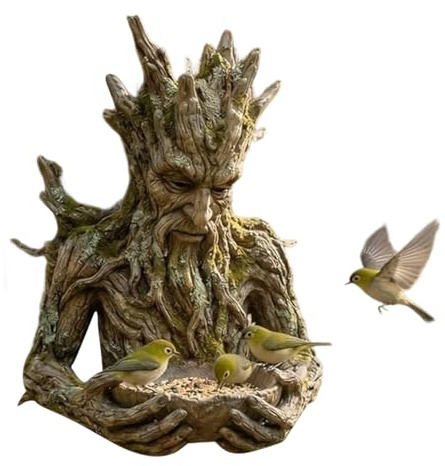 Mangiatoia Per Uccelli - Stazione Di Alimentazione Con Albero Antico Millenario Per Esterno - Stazione Di Alimentazione Per Passeri - Per l'Esterno nel Cortile sul Patio in Giardino e in