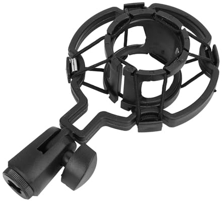HUIOP Supporto per Microfono Antivibrante Elastico per Studio di Registrazione Professionale Materiale ABS 42-46 Mm Nero