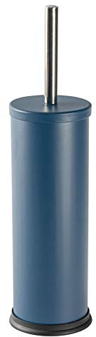 Harbour Housewares Matte Blue Toilet Brush and Holder – Stainless Bathroom Accessory with Non Slip Base – Rust Resistant Toilet Cleaning Brush Set for Compact, Modern and Hygienic Home Spaces
