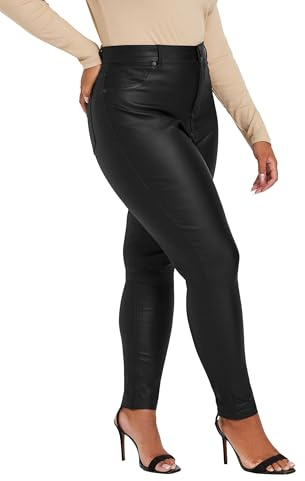 Yours Curve Coated Skinny Stretch Ava Jeans - Women's - Plus Size Curve Black