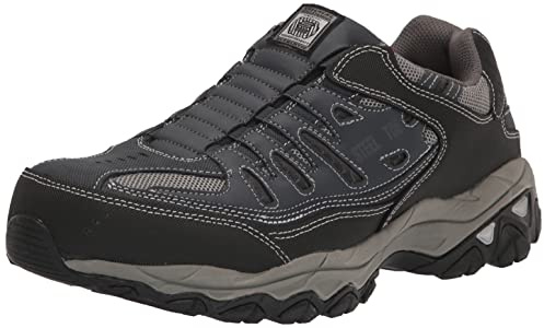 Skechers Men's Cankton Ebbitt Steel Toe Construction Shoe, Navy/Grey, 10