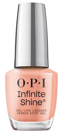 OPI Infinite Shine Nail Polish - On a Mission - Gel Like & Long Lasting Coral Nail Polish - with Pre-Cured Gel Technology & OPI Pro-Wide Brush (15ml)