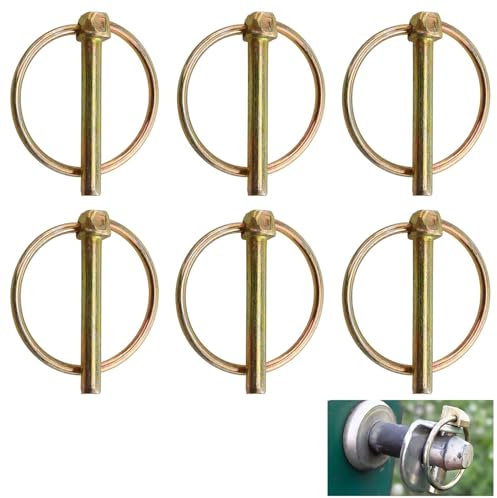 Goupilles Clips, 6 Piece Goupille Agricole, Goupilles de Sécurité Rondes, Goupilles Clips Agricoles avec Anneau, Goupille de Sécurité, Goupille D'attache Rapide, M4.5 Bushing Pin, pour Tracteurs