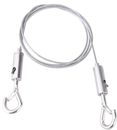 Drahtseil Einstellbar Stahlseil Seilaufhängung,1.5mm Edelstahlseil Mit Schleife Und Haken Seilabhängung, Edelstahl Bilder Aufhängen Seil Gardinenaufhängung Für Gardinen Bilder Max 30kg (1, 1 Meter)