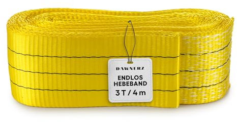 Dawnerz Rundschlinge 3t, 4m- Endlos-Hebeband (2-10t, 3-10m) - Polyester Hebegurt - Einlagige Hebeschlinge