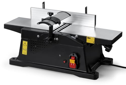 WOODSTARTER 6-Inch Benchtop Jointer with 15 Amp Motor, 12000 RPM Cutting Speed, Adjustable Fence 90–135°, Up to 1/8 Depth, HSS Blades, Table Jointer To for Woodworking DIY