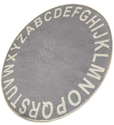 BESPORTBLE Alfombra Redonda Algodón Para Bebés Tapete Infantil Para Gateo Manta Cómoda y Duradera Para Habitación De Niño Niña Alfombra Diseño De Alfabeto