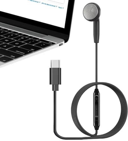 Nexusectar Aurel Único con Cable | Auriculares con Cable Único, Auriculares Mono De Estudio De Trabajo con Micrófono para Estudiantes, Control De Alambre De De Oído Único para Compañeros De Trabajo M