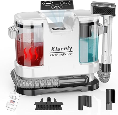 Nettoyeur de tapis et de tissus d'ameublement portable, chauffage instantané, Shampouineuse Canapé, puissant aspirateur et nettoyeur en profondeur (MN1)