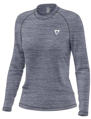 Women's Long Sleeve Quick Dry Fit Active T-Shirts Moisture Wicking Athletic Round Neck Gym Tee Exercise Yoga Ladies Tops