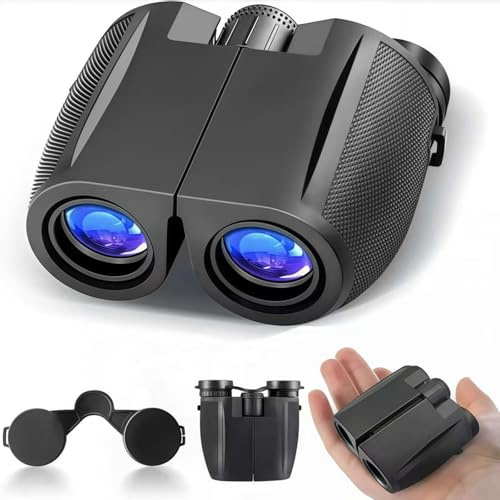 AiMeiteng Prismaticos Compactos 12 x 25, Prismáticos Ligeros para Adultos, óptica FMC Multi-Coated y Prismas BAK-4, Ideales para Deportes al Aire Libre, Viajes y Caza, Conciertos