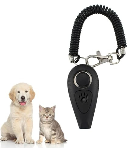 UZYXC 1 Addestratore per Cani 2 in 1, Clicker e Fischietto ad Ultrasuoni per il Richiamo con Laccetto per Polso,Metodo di Addestramento Positivo senza Punizioni,Per Comandi di Base,Giochi e Educazione